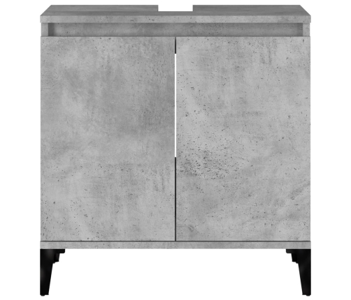 Armario de lavabo madera contrachapada gris hormigón 58x33x60cm