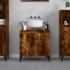 Armario de lavabo madera contrachapada roble ahumado 58x33x60cm