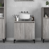 Armario de lavabo madera contrachapada gris Sonoma 58x33x60 cm