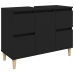 Armario para lavabo madera contrachapada negro 80x33x60 cm