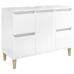 Armario de lavabo madera contrachapada blanco brillo 80x33x60cm