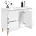 Armario de lavabo madera contrachapada blanco brillo 80x33x60cm