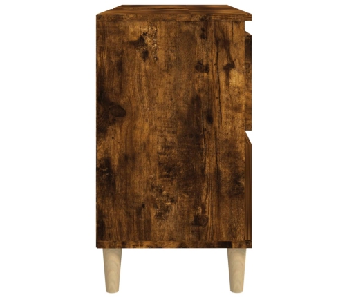 Armario de lavabo madera contrachapada roble ahumado 80x33x60cm