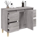 Armario de lavabo madera contrachapada gris Sonoma 80x33x60 cm