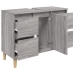 Armario de lavabo madera contrachapada gris Sonoma 80x33x60 cm