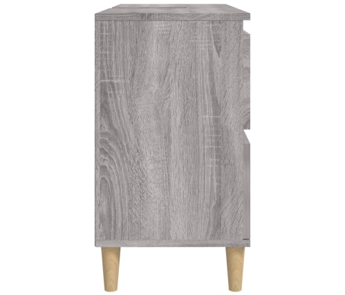 Armario de lavabo madera contrachapada gris Sonoma 80x33x60 cm