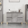 Armario de lavabo madera contrachapada gris Sonoma 80x33x60 cm