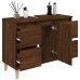 Armario de lavabo madera contrachapada roble marrón 80x33x60 cm