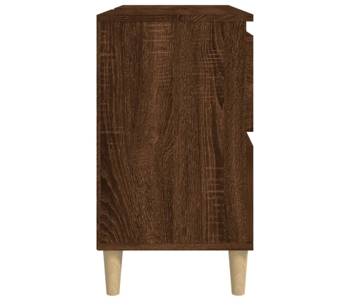 Armario de lavabo madera contrachapada roble marrón 80x33x60 cm