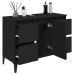 Armario para lavabo madera contrachapada negro 80x33x60 cm