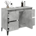 Armario de lavabo madera contrachapada gris hormigón 80x33x60cm