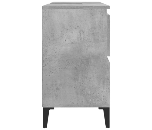 Armario de lavabo madera contrachapada gris hormigón 80x33x60cm