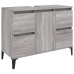 Armario de lavabo madera contrachapada gris Sonoma 80x33x60 cm