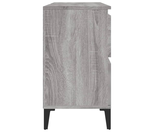 Armario de lavabo madera contrachapada gris Sonoma 80x33x60 cm