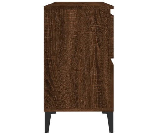 Armario de lavabo madera contrachapada roble marrón 80x33x60 cm