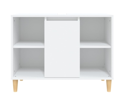 Armario para lavabo madera contrachapada blanco 80x33x60 cm