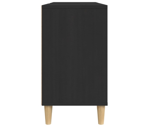 Armario para lavabo madera contrachapada negro 80x33x60 cm