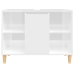 Armario de lavabo madera contrachapada blanco brillo 80x33x60cm