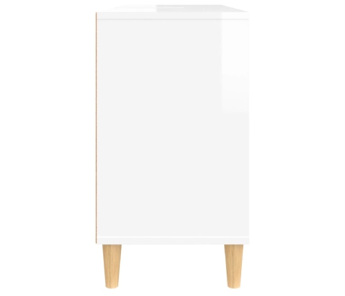 Armario de lavabo madera contrachapada blanco brillo 80x33x60cm