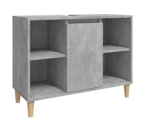 Armario de lavabo madera contrachapada gris hormigón 80x33x60cm