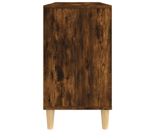 Armario de lavabo madera contrachapada roble ahumado 80x33x60cm