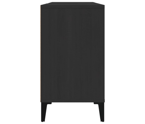 Armario para lavabo madera contrachapada negro 80x33x60 cm