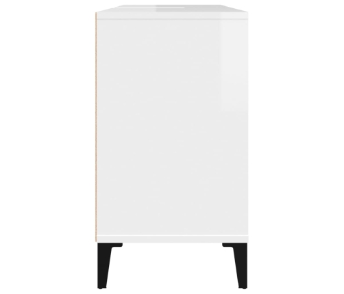 Armario de lavabo madera contrachapada blanco brillo 80x33x60cm