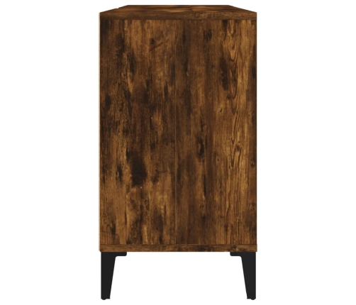 Armario de lavabo madera contrachapada roble ahumado 80x33x60cm