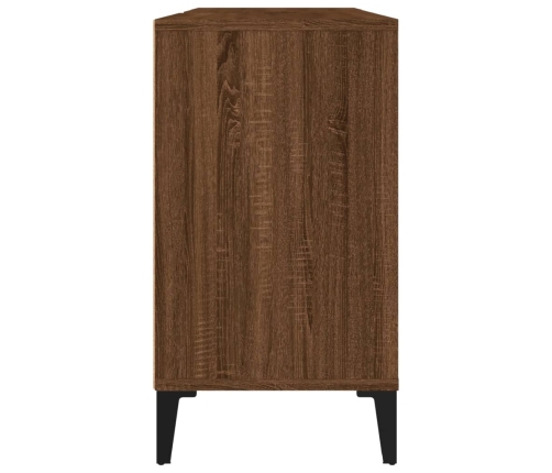 Armario de lavabo madera contrachapada marrón roble 80x33x60 cm