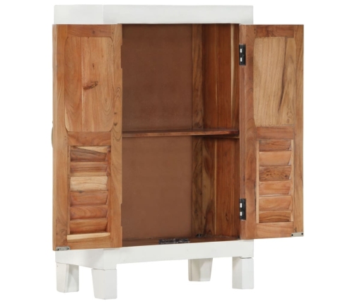 Aparador madera maciza de acacia blanco 55x30x90 cm