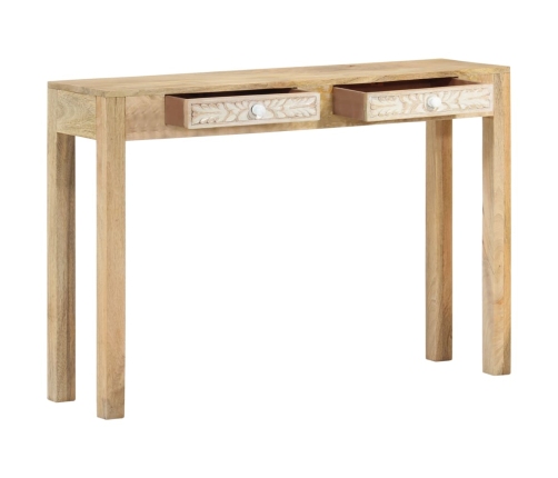 Mesa consola madera maciza de mango decolorada 110x30x75 cm