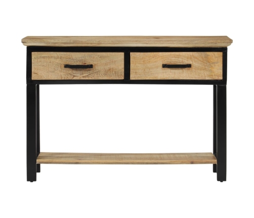 Mesa consola madera maciza de mango rugosa 110x30x75 cm