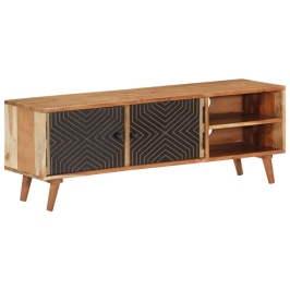 Mueble de TV madera maciza de acacia 112x30x40 cm