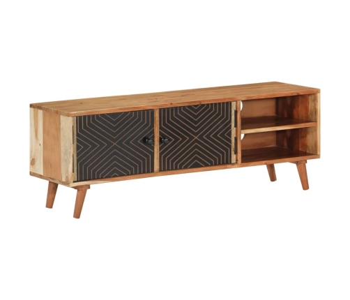 Mueble de TV madera maciza de acacia 112x30x40 cm