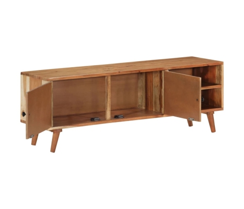 Mueble de TV madera maciza de acacia 112x30x40 cm