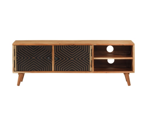 Mueble de TV madera maciza de acacia 112x30x40 cm