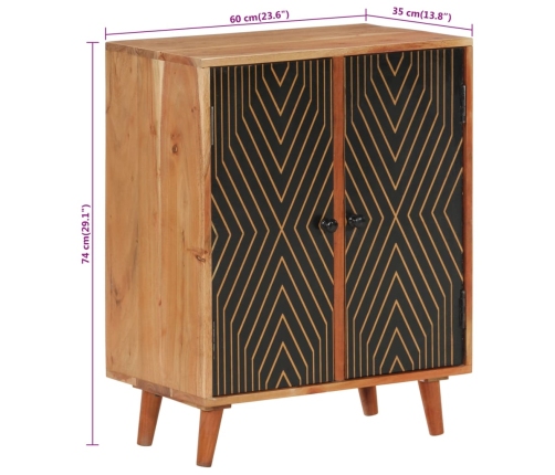 Aparador madera maciza de acacia 60x35x74 cm