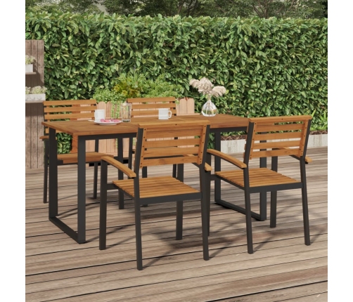 vidaXL Mesa de jardín con patas en U madera maciza acacia 160x80x75 cm