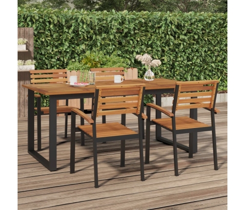 vidaXL Mesa de jardín con patas en U madera maciza acacia 180x90x75 cm