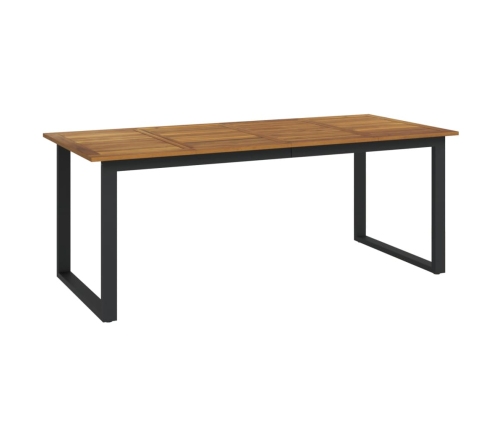 Mesa de jardín con patas en U madera maciza acacia 200x90x75 cm