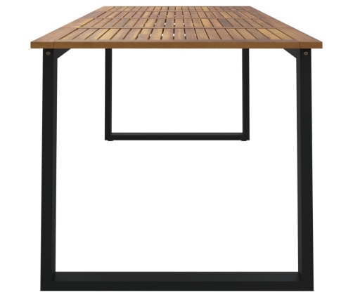 Mesa de jardín con patas en U madera maciza acacia 200x90x75 cm