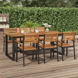 Mesa de jardín con patas en U madera maciza acacia 200x90x75 cm