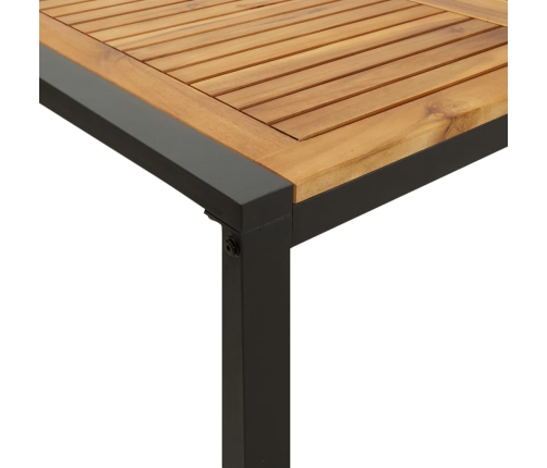 Mesa de jardín con patas en U madera maciza acacia 148x80x75 cm