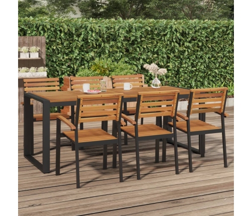 vidaXL Mesa de jardín con patas en U madera maciza acacia 200x90x75 cm