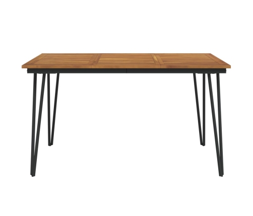 Mesa de jardín con patas en U madera maciza acacia 148x80x75 cm