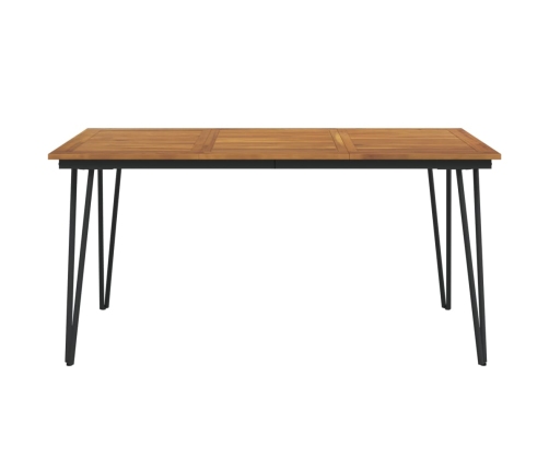 Mesa de jardín con patas en U madera maciza acacia 160x80x75 cm