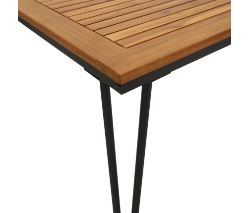 Mesa de jardín con patas en U madera maciza acacia 160x80x75 cm