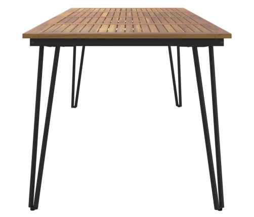 Mesa de jardín con patas en U madera maciza acacia 180x90x75 cm