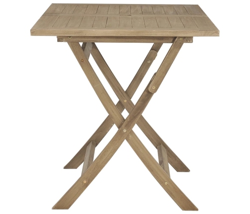 vidaXL Mesa de jardín plegable madera maciza de teca 120x70x75 cm