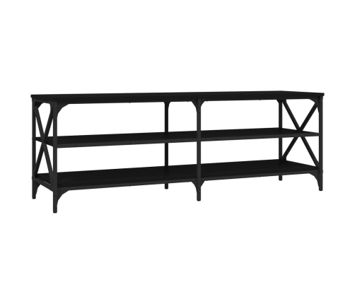 Mueble de TV madera contrachapada negro 140x40x50 cm